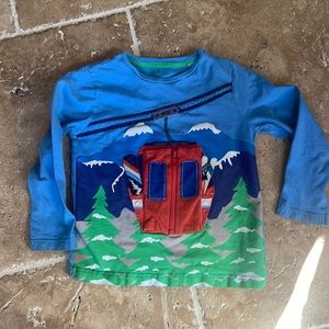 Mini Boden interactive Gondola shirt with functional zipper